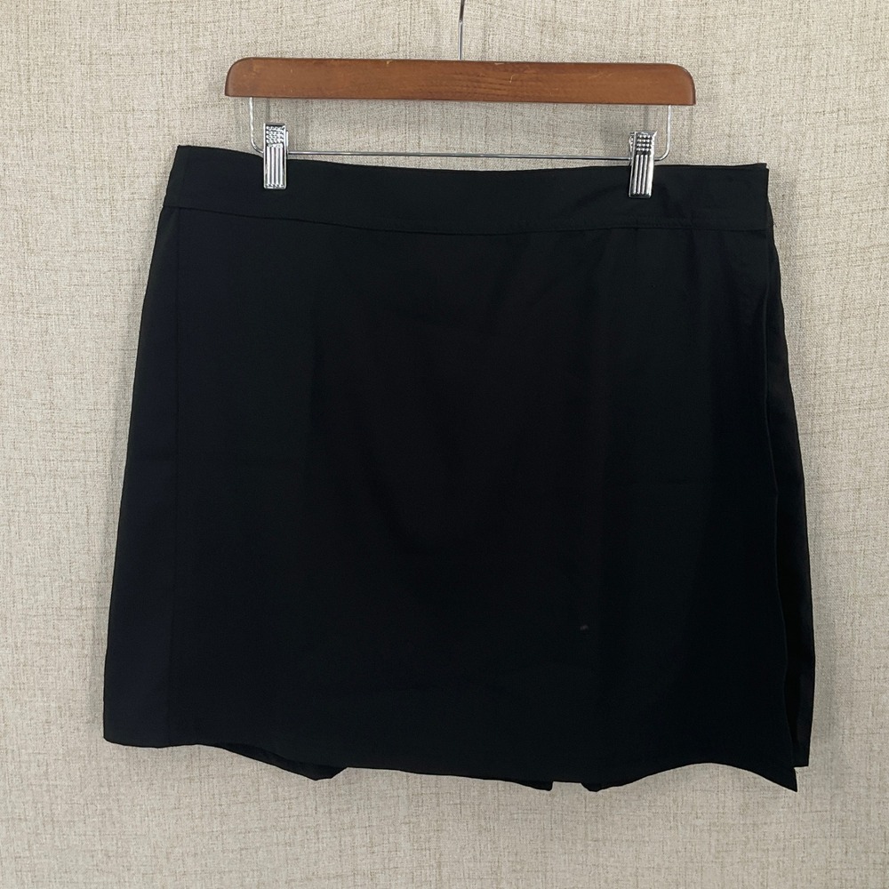 RipSkirt Hawaii‎ Wrap Skirt Women XL Black Stretch Adjustable Mini Skirt Resort